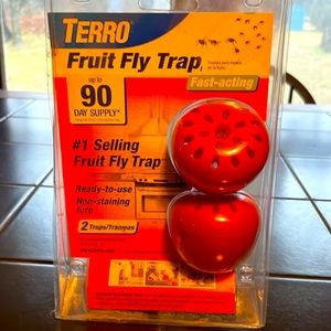 Terro Apple Shaped Fruit Fly Trap 90 Day Supply, 2 pieces